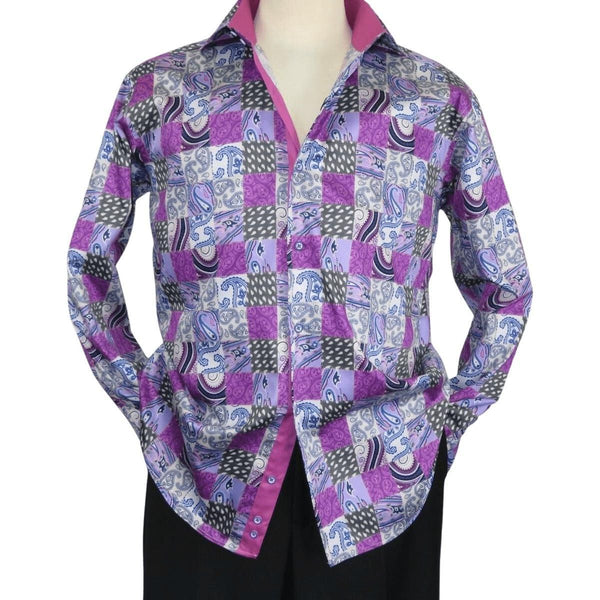 Men Shirt JValintin Turkey - Usa 100% Egyptian Cotton Axxess Style 1206 - 4 Purple - J.Valintin Men's Wear Legend - 4857