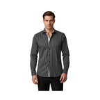 Men Shirt J.Valintin Turkey-Usa 100% Egyption Cotton High Collar 1594-14 Black