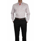 Men Shirt J.Valintin Turkey Usa All Egyptian Cotton High Neck 3325-01 Red