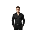Men Shirt J.Valintin Turkey Usa Egyptian Cotton High Collar 6001 black