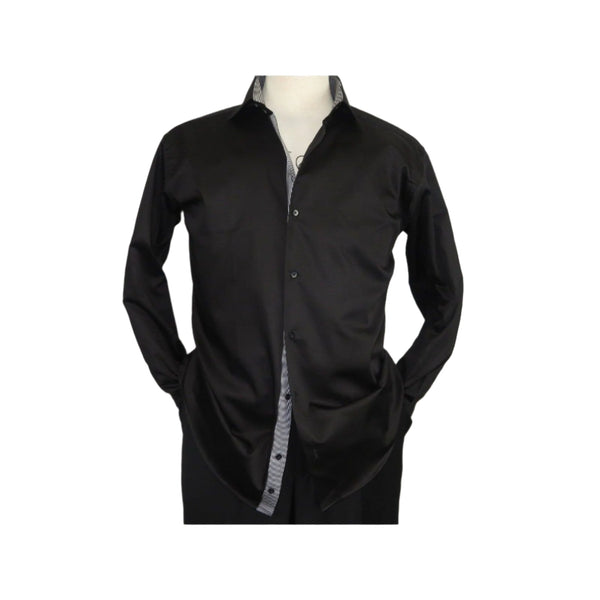 Men Shirt J.Valintin Turkey Usa Egyptian Cotton Axxess Style 6001 black - J.Valintin Men's Wear Legend - 4952