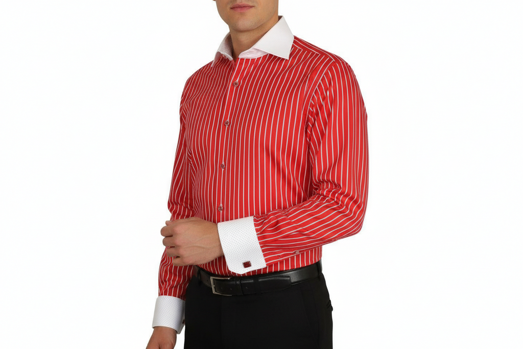 Men Shirt J.Valintin Turkey Usa Egyption Cotton Axxess Style 1594-24 Red