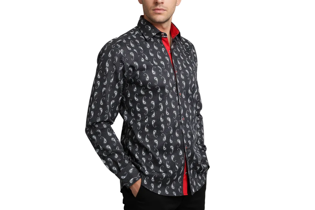 Men Shirt J.Valintin Turkey Usa Egyption Cotton Axxess Style 4S96-03 Black