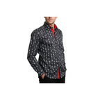 Men Shirt J.Valintin Turkey Usa Egyption Cotton High Collar 4S96-03 Black