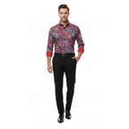 Men Shirt J.Valintin Turkey Usa Egyption Cotton High Collar 5406-04 Red
