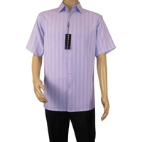 Men Short Sleeve Sport Shirt by BASSIRI Light Weight Soft Microfiber 48271 Lilac - J.Valintin Men's Wear Legend - 99167