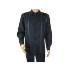 Men Silversilk 2pc Fancy walking leisure suit Italian woven knits 4411 Navy Blue - J.Valintin Men's Wear Legend - 98022