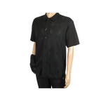 Men Silversilk 2pc walking leisure Matching Suit Italian woven knits 51016 Black - J.Valintin Men's Wear Legend - 100087