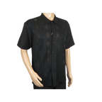 Men Silversilk 2pc walking leisure Matching Suit Italian woven knits 51016 Black - J.Valintin Men's Wear Legend - 100087