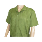Men Silversilk 2pc walking leisure Matching Suit Italian woven knits 51016 Green - J.Valintin Men's Wear Legend - 100105