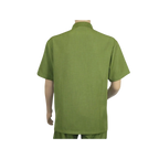 Men Silversilk 2pc walking leisure Matching Suit Italian woven knits 51016 Green - J.Valintin Men's Wear Legend - 100105