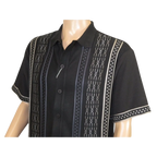 Men Silversilk 2pc walking leisure Matching Suit Italian woven knits 51017 Black - J.Valintin Men's Wear Legend - 100111