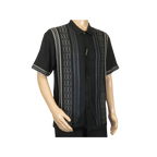 Men Silversilk 2pc walking leisure Matching Suit Italian woven knits 51017 Black - J.Valintin Men's Wear Legend - 100111