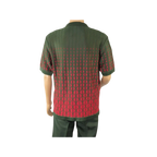 Men Silversilk 2pc walking leisure suit Italian woven knits 3115 Green Red - J.Valintin Men's Wear Legend - 95681