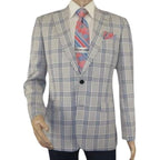 Men Sport Coat by Berlusconi Turkey Italian Wool Super 180's #671 - 13 Gray Blue - J.Valintin Men's Wear Legend - 98945