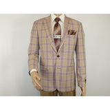 Men Sport Coat by Berlusconi Turkey Italian Wool Super 180's #671 - 15 Tan Burg - J.Valintin Men's Wear Legend - 98952