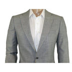 Men Sport Coat by Berlusconi Turkey Soft European Plaid #AT77 02 Gray Linen - J.Valintin Men's Wear Legend - 98939
