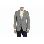 Men Sport Coat by Berlusconi Turkey Soft European Plaid #AT77 02 Gray Linen