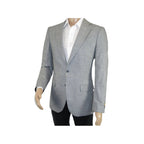 Men Sport Coat by Berlusconi Turkey Soft European Plaid #AT77 02 Gray Linen - J.Valintin Men's Wear Legend - 98939