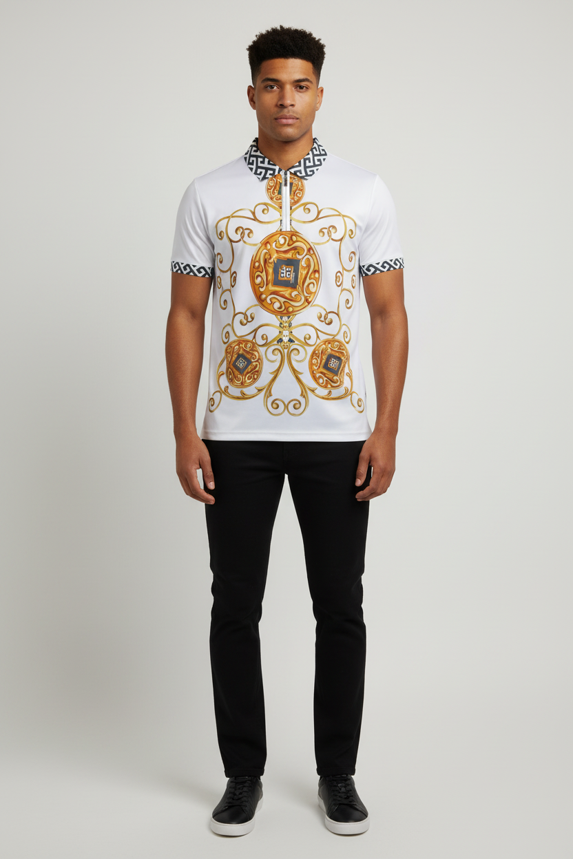 Men Sports Polo Shirt MIZUMI Black Edition Soft Micro Poly Fashion 56295-A Multi