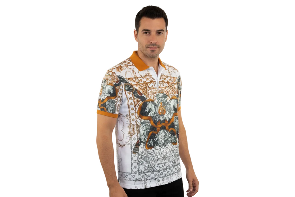 Men Sports Polo Shirt MIZUMI Black Edition Soft Micro Poly Fashion 56575-A Multi