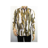 Men Sports Shirt by DE - NIKO Long Sleeves Fashion Print Modal Nk20188 White Olive - J.Valintin Men's Wear Legend - 99395