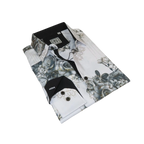 Men Sports Shirt by DE - NIKO Long Sleeves Fashion Print Soft Modal 2007020 White - J.Valintin Men's Wear Legend - 99413