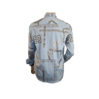 Men Sports Shirt by DE - NIKO Long Sleeves Fashion Print Soft Modal 2F008 Gray - J.Valintin Men's Wear Legend - 99371