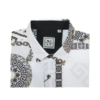 Men Sports Shirt by DE - NIKO Long Sleeves Fashion Print Soft Modal 2F008 White - J.Valintin Men's Wear Legend - 99365