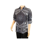 Men Sports Shirt by DE - NIKO Long Sleeves Fashion Print Soft Modal DNK6902 Black - J.Valintin Men's Wear Legend - 100141