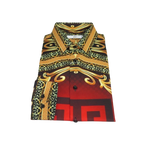 Men Sports Shirt by DE - NIKO Long Sleeves Fashion Print Soft Modal DNK6902 Red - J.Valintin Men's Wear Legend - 100136