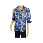 Men Sports Shirt by DE - NIKO Long Sleeves Fashion Print Soft Modal DSA125 Navy - J.Valintin Men's Wear Legend - 99383