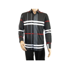 Men Sports Shirt by DE - NIKO Long Sleeves Fashion Print Soft Modal NK1010 Black - J.Valintin Men's Wear Legend - 100156