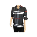 Men Sports Shirt by DE - NIKO Long Sleeves Fashion Print Soft Modal NK1010 Black - J.Valintin Men's Wear Legend - 100156