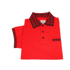 Men Sports Shirt DE - NIKO Short Sleeves Cotton Fashion Polo Shirt DBK109 Red - J.Valintin Men's Wear Legend - 99317