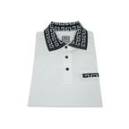 Men Sports Shirt DE - NIKO Short Sleeves Cotton Fashion Polo Shirt DBK109 White - J.Valintin Men's Wear Legend - 99323