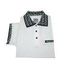 Men Sports Shirt DE - NIKO Short Sleeves Cotton Fashion Polo Shirt DBK109 White - J.Valintin Men's Wear Legend - 99323