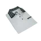 Men Sports Shirt DE - NIKO Short Sleeves Cotton Fashion Polo Shirt DBK109 White - J.Valintin Men's Wear Legend - 99323