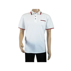 Men Sports Shirt DE - NIKO Short Sleeves Cotton Fashion Polo Shirt DBK113 White - J.Valintin Men's Wear Legend - 99353