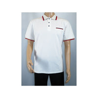 Men Sports Shirt DE - NIKO Short Sleeves Cotton Fashion Polo Shirt DBK113 White - J.Valintin Men's Wear Legend - 99353