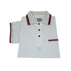 Men Sports Shirt DE - NIKO Short Sleeves Cotton Fashion Polo Shirt DBK113 White - J.Valintin Men's Wear Legend - 99353