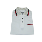 Men Sports Shirt DE - NIKO Short Sleeves Cotton Fashion Polo Shirt DBK113 White - J.Valintin Men's Wear Legend - 99353