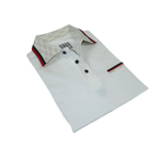 Men Sports Shirt DE - NIKO Short Sleeves Cotton Fashion Polo Shirt DBK113 White - J.Valintin Men's Wear Legend - 99353