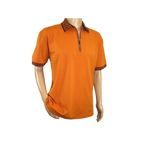 Men Sports Shirt DE - NIKO Short Sleeves Cotton Zipper Polo Shirt DBK104 Rust - J.Valintin Men's Wear Legend - 99341