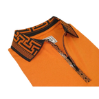 Men Sports Shirt DE - NIKO Short Sleeves Cotton Zipper Polo Shirt DBK104 Rust - J.Valintin Men's Wear Legend - 99341