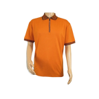 Men Sports Shirt DE - NIKO Short Sleeves Cotton Zipper Polo Shirt DBK104 Rust - J.Valintin Men's Wear Legend - 99341