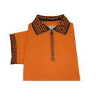 Men Sports Shirt DE - NIKO Short Sleeves Cotton Zipper Polo Shirt DBK104 Rust - J.Valintin Men's Wear Legend - 99341