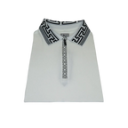 Men Sports Shirt DE - NIKO Short Sleeves Cotton Zipper Polo Shirt DBK104 White - J.Valintin Men's Wear Legend - 99335