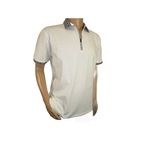Men Sports Shirt DE - NIKO Short Sleeves Cotton Zipper Polo Shirt DBK104 White - J.Valintin Men's Wear Legend - 99335