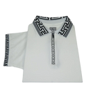 Men Sports Shirt DE - NIKO Short Sleeves Cotton Zipper Polo Shirt DBK104 White - J.Valintin Men's Wear Legend - 99335